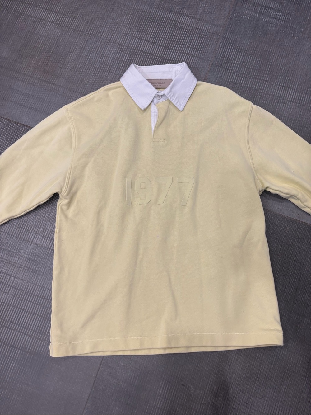 Kids Essentials Fear of God Yellow Rugby Polo Shirt with White Collar